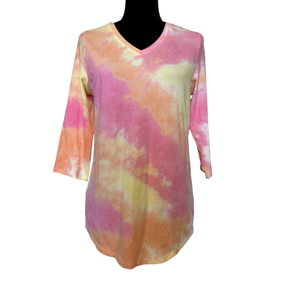 Belle By Kim Gravel Pastel Tie Dye Top Shirt Size XXS